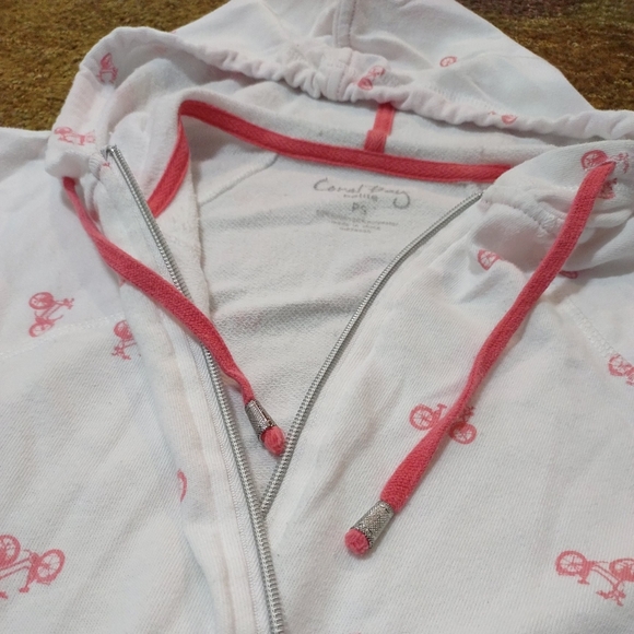 Coral Bay Ladies Zip Up Petite Hoodie White - Picture 7 of 14